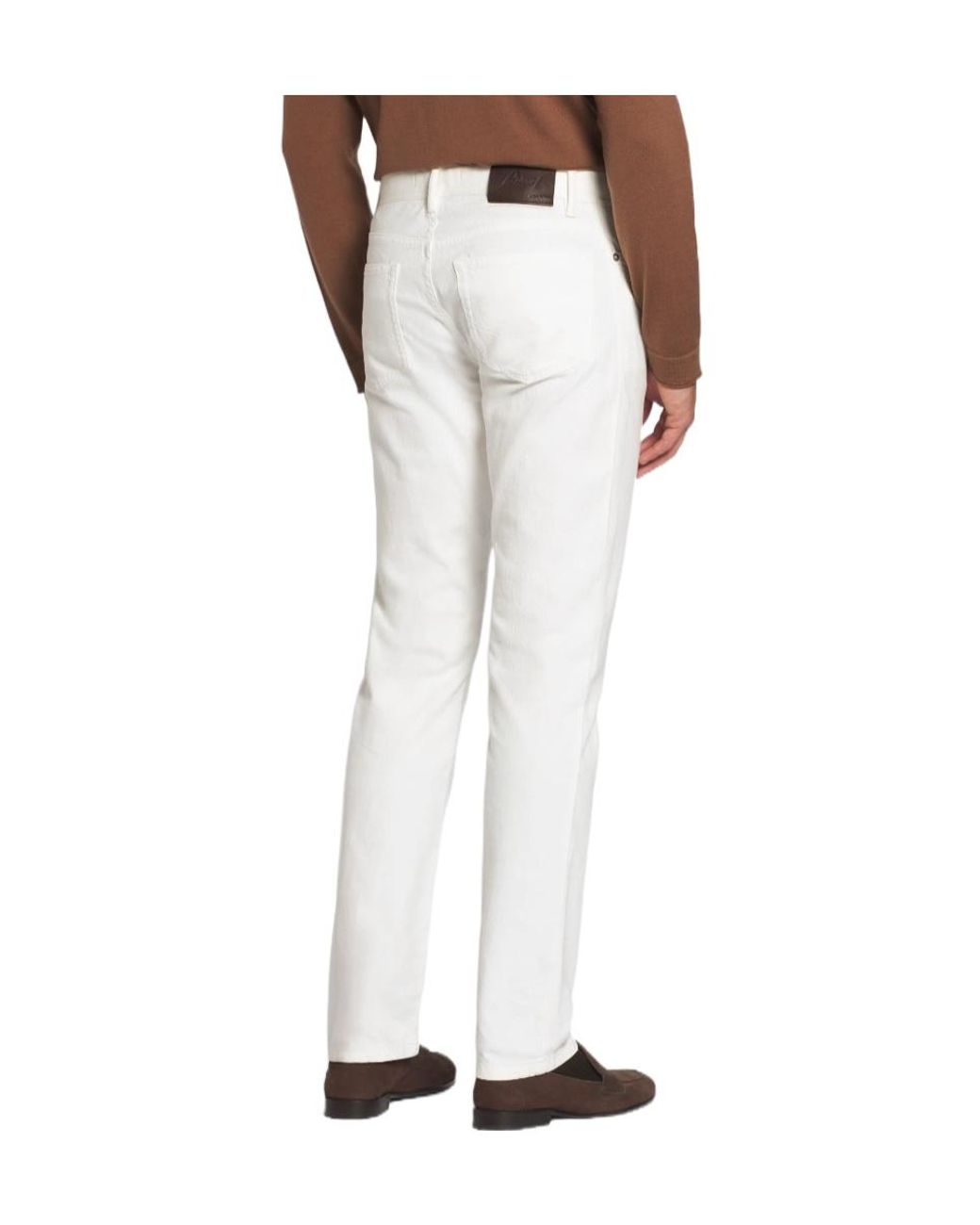 Brioni White Cotton Denim Meribel Fitted Jeans for men