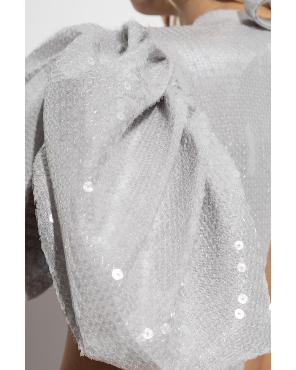 ROTATE BIRGER CHRISTENSEN White Sequin Embellished Midi Dress