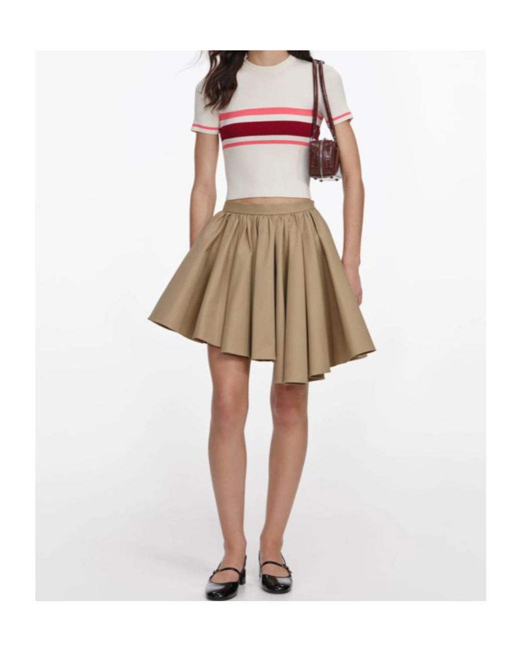 Self-Portrait Natural Ribbed Stripe Knitted Top