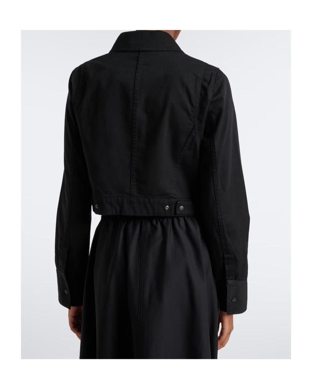 Vince Black Cropped Cotton Jacket