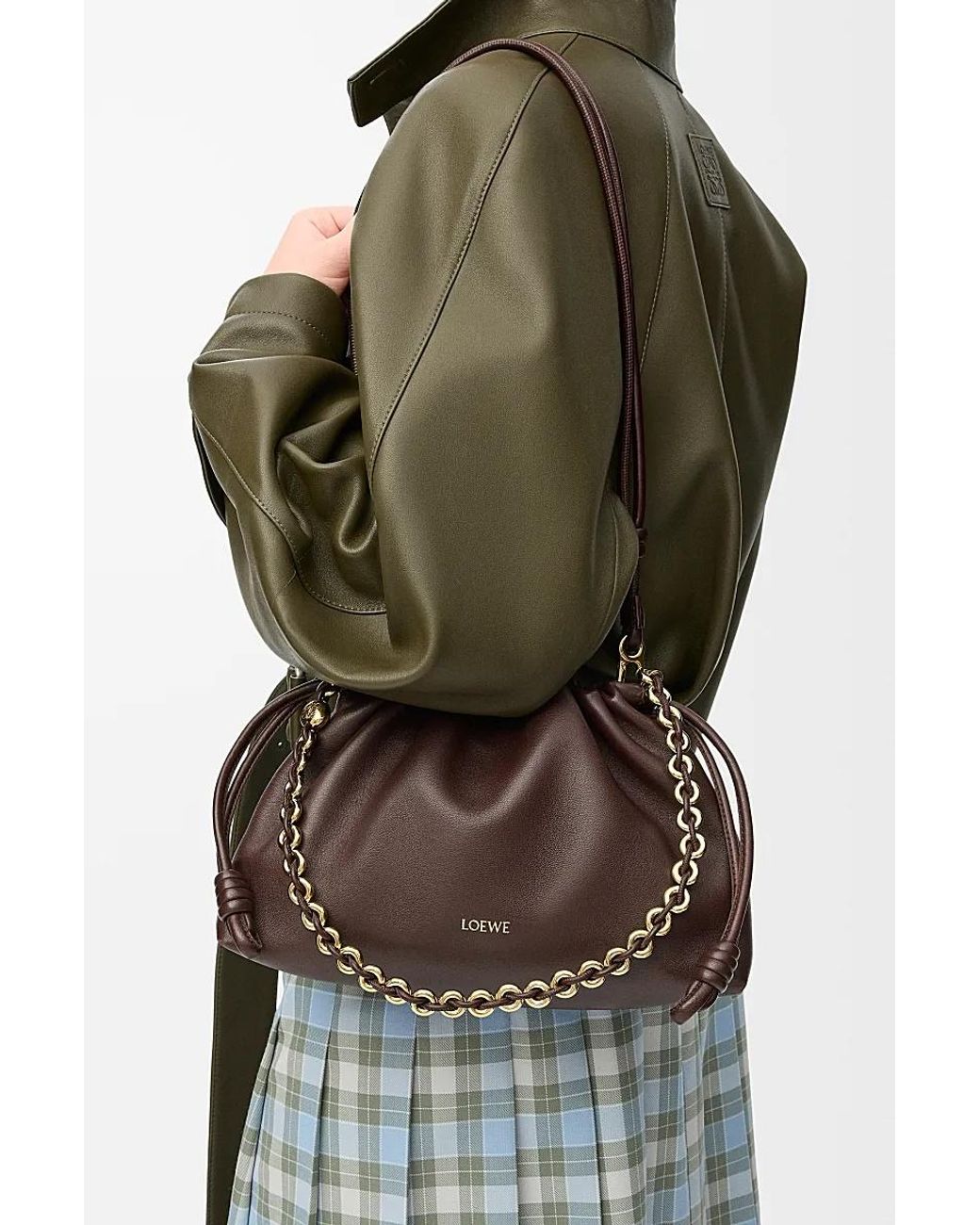 Loewe Brown Medium Flamenco Purse Bag