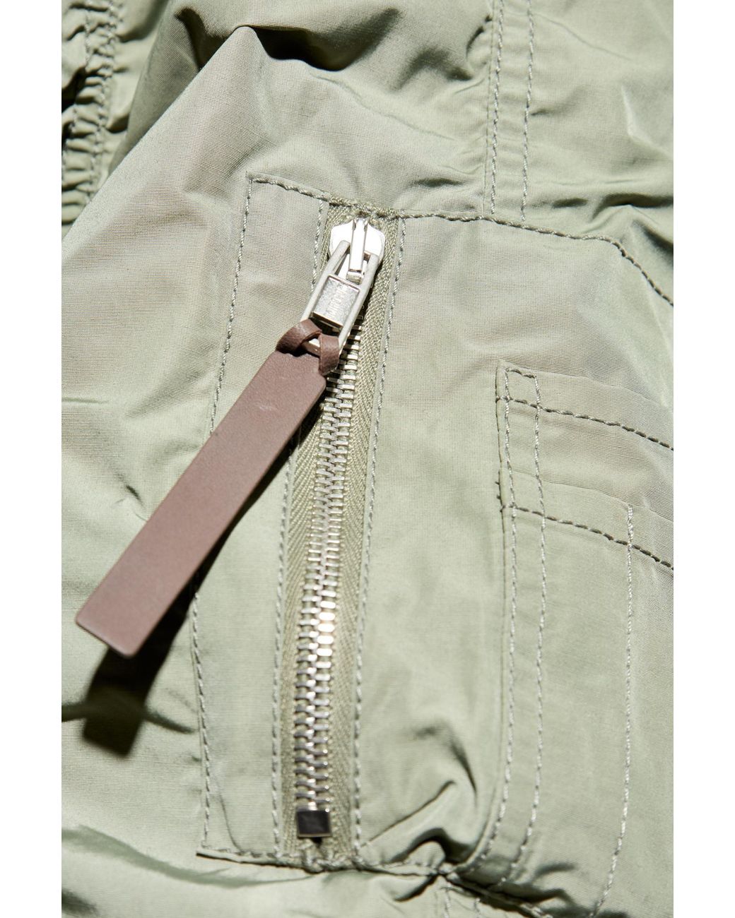 Moschino Green Ruched Zip-Up Bomber Jacket for men