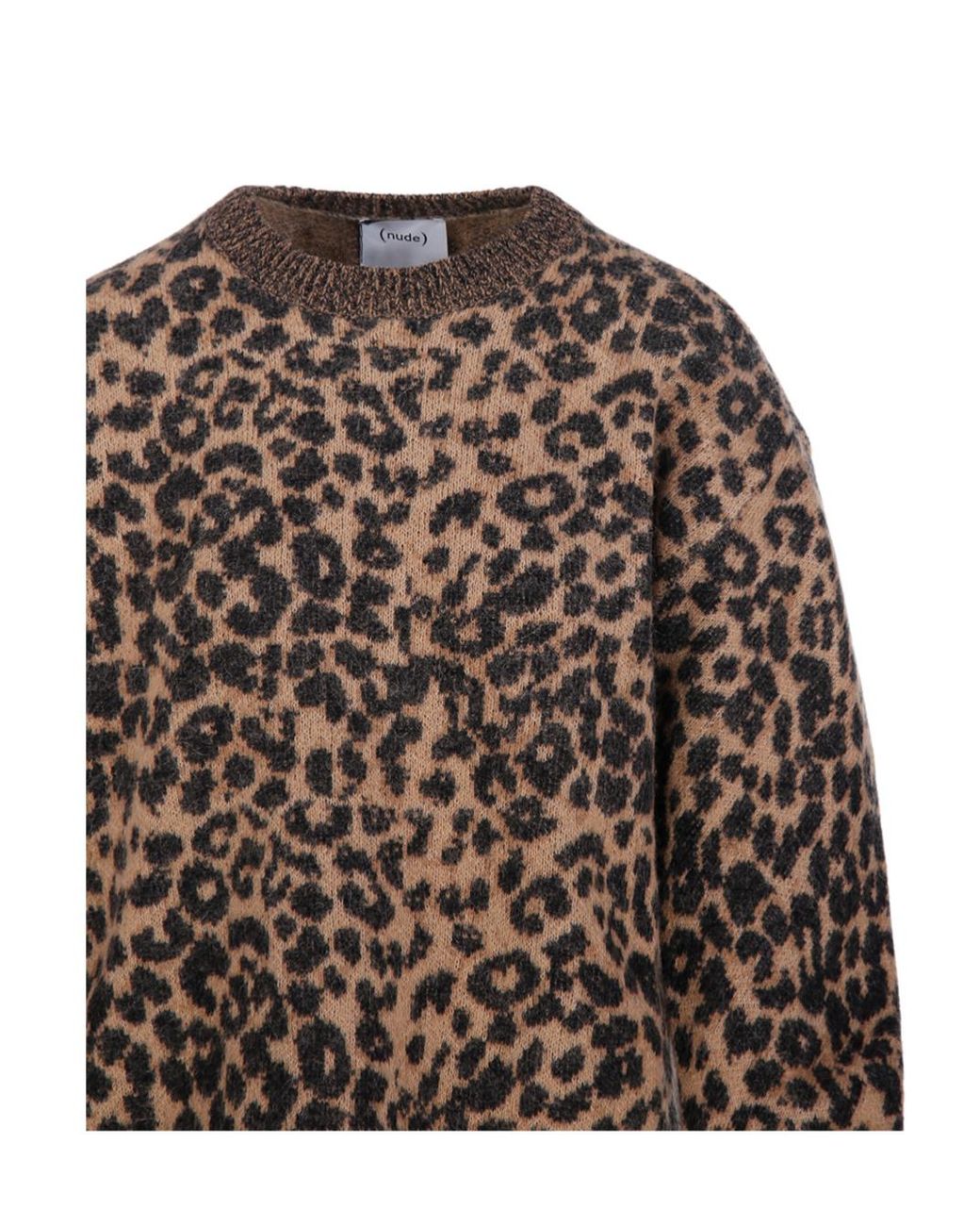 Nude Gray Leopard-Print Sweater