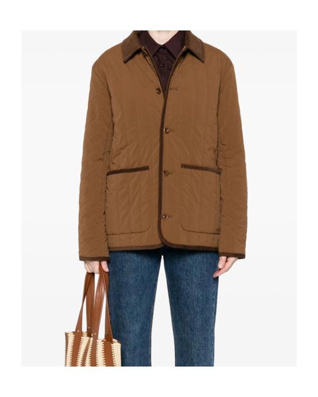 A.P.C. Brown Long-Sleeved Straight-Hem Jacket