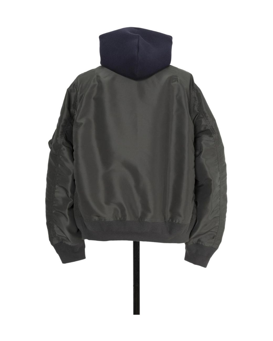 Sacai Blue Panelled Zip-Up Hoodie for men
