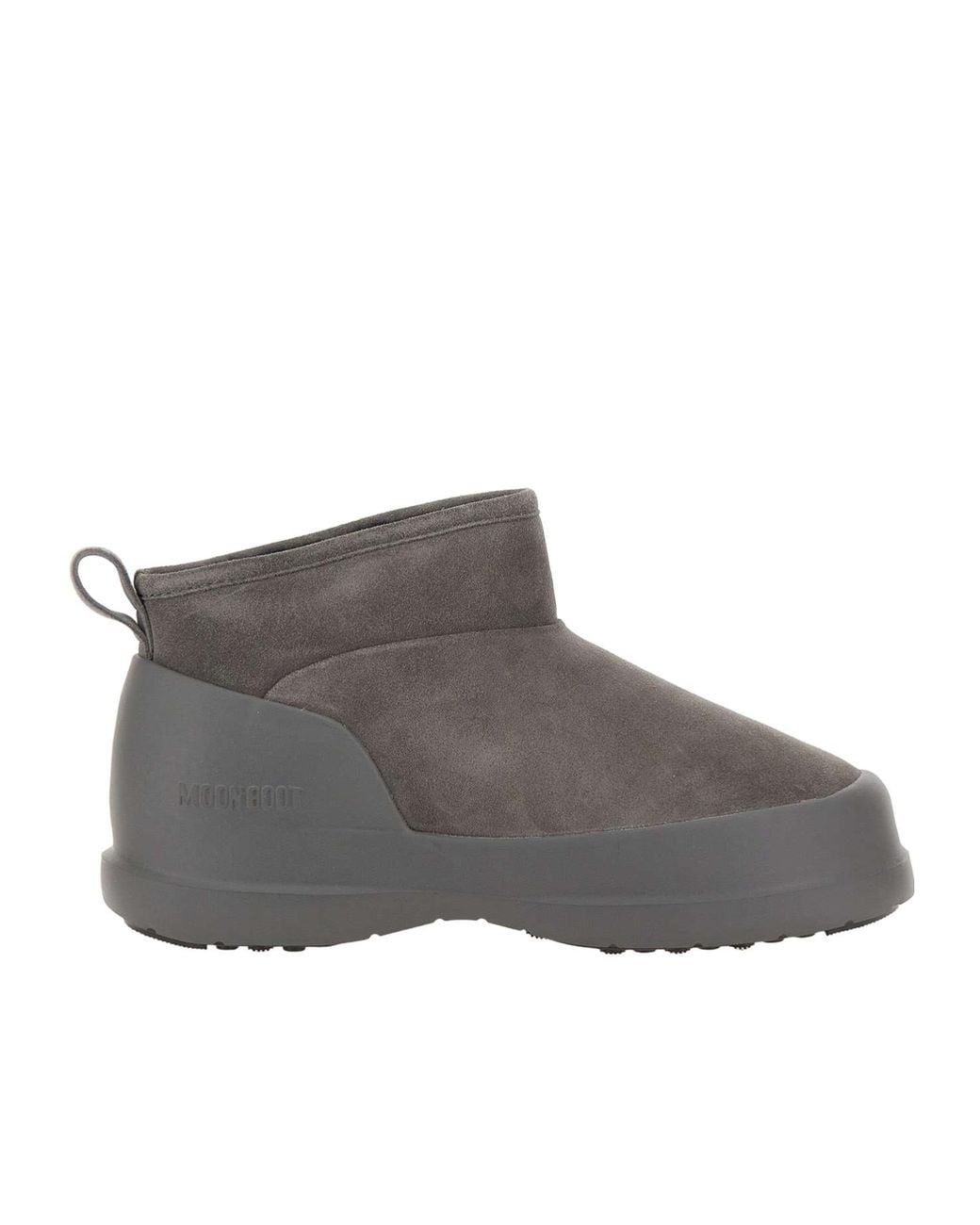 Moon Boot Gray Luna Logo Debossed Slip-On Boots for men