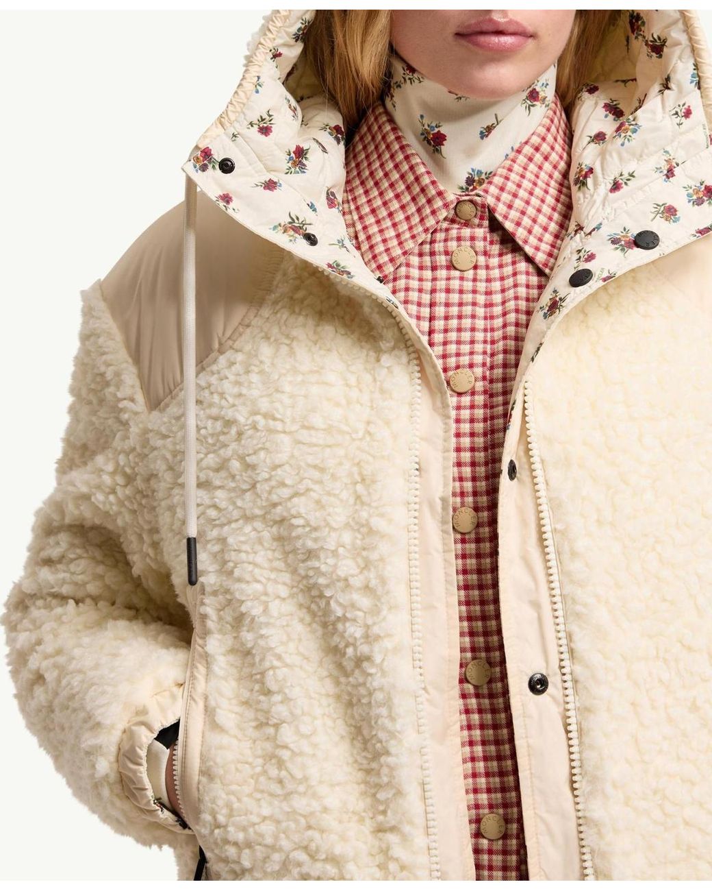 Moncler Natural Grenoble Hooded Zip-Up Jacket