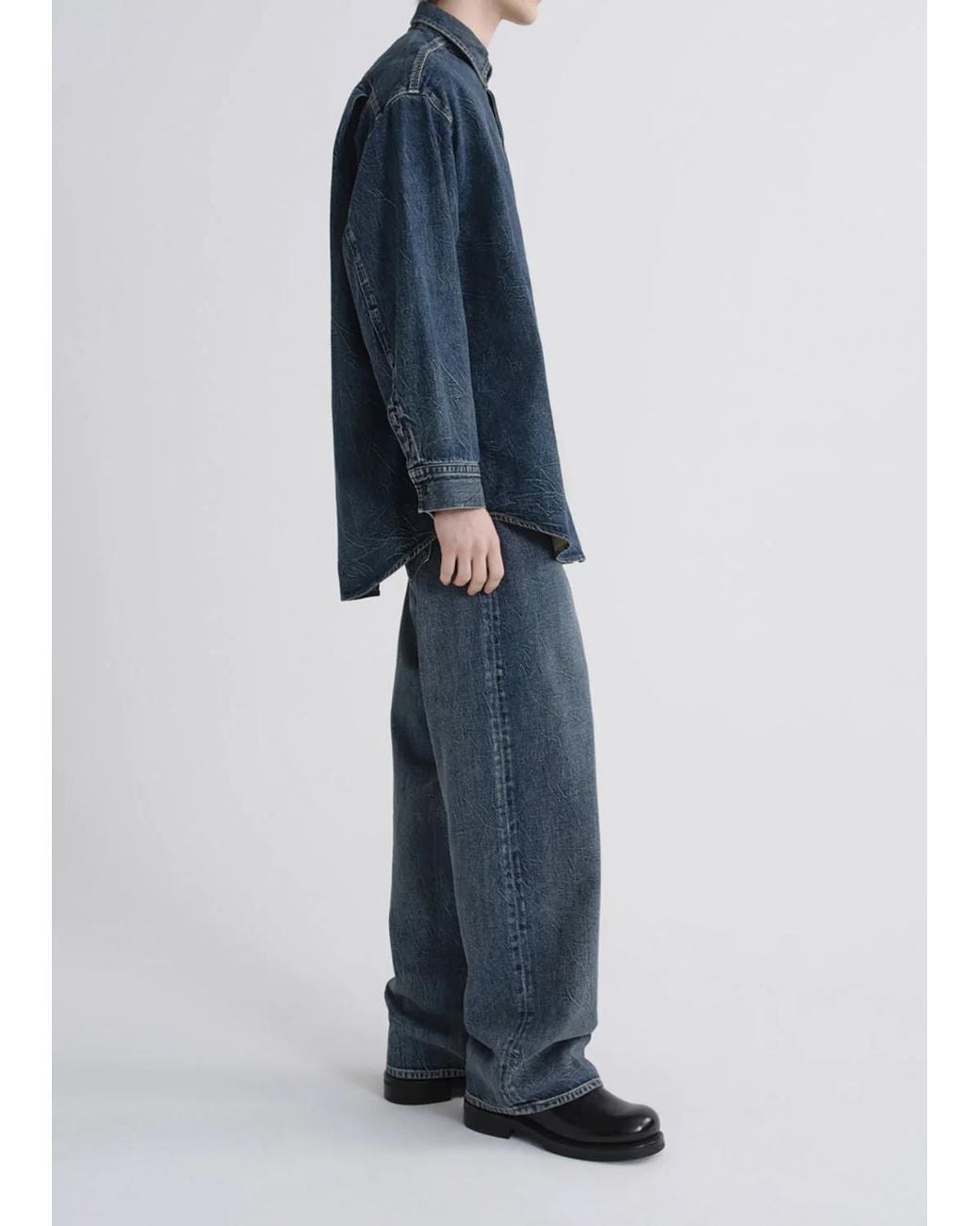 Agolde Blue Patch-Pocket Denim Shirt for men