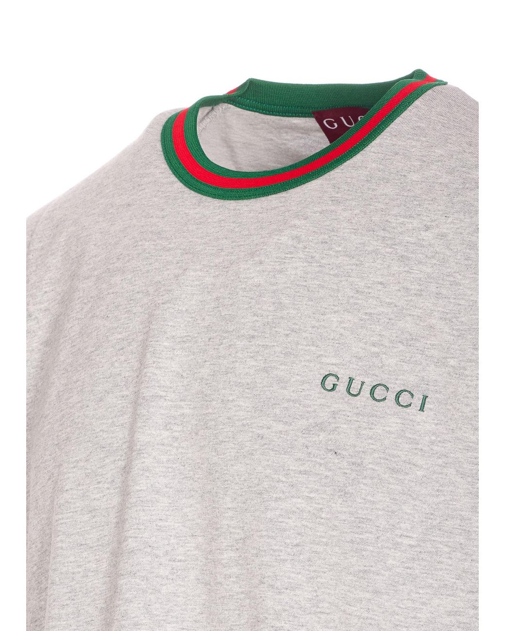 Gucci White Cotton Logo-Embroidered T-Shirt for men