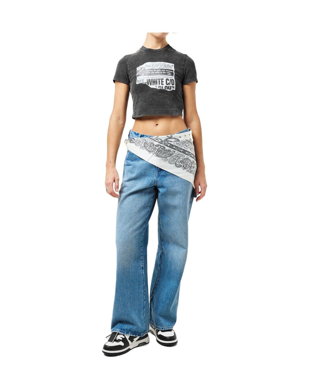 Off-White c/o Virgil Abloh Gray Crew Neck Short-Sleeve Body