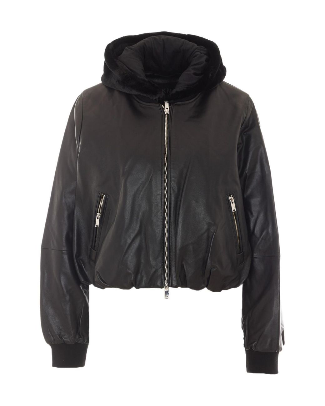 Moose Knuckles Black Zip-Up Hooded Jacket
