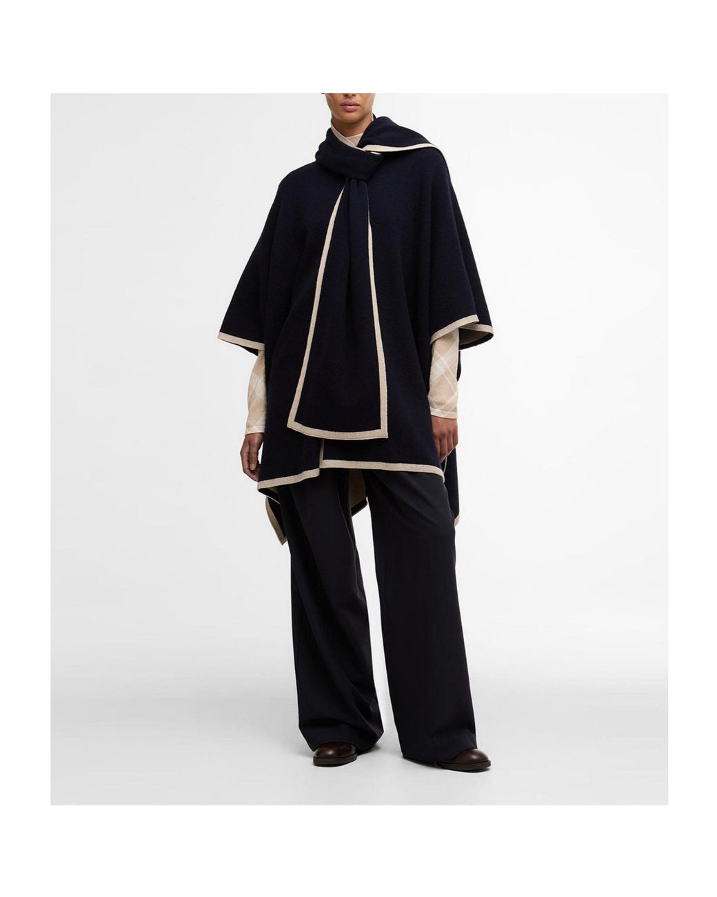 Barbour Black Scarf Collar Cape