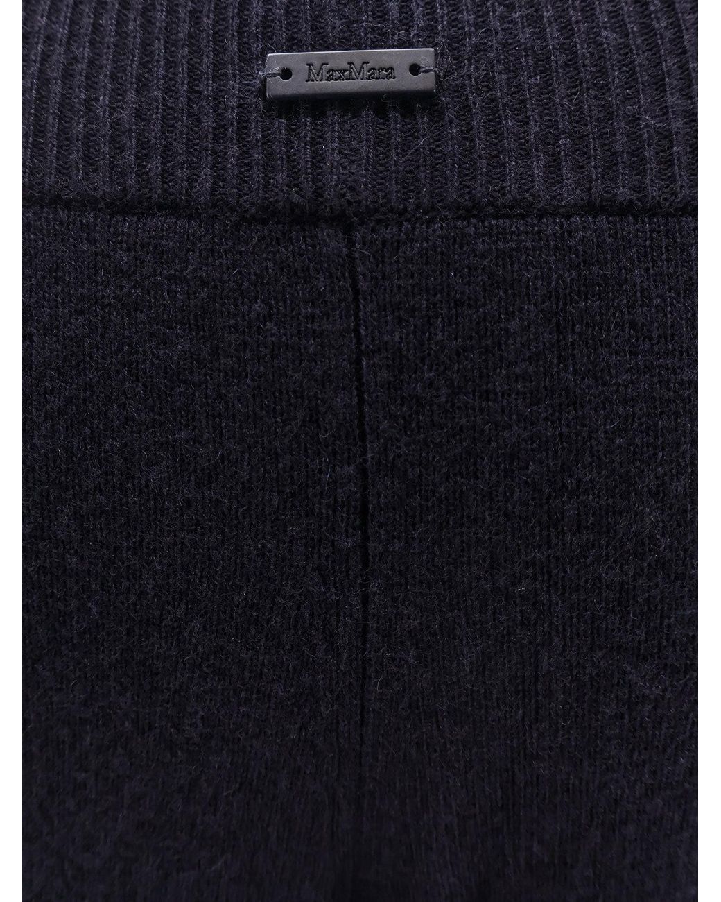 Max Mara Black Judy Wide Leg Knitted Trousers