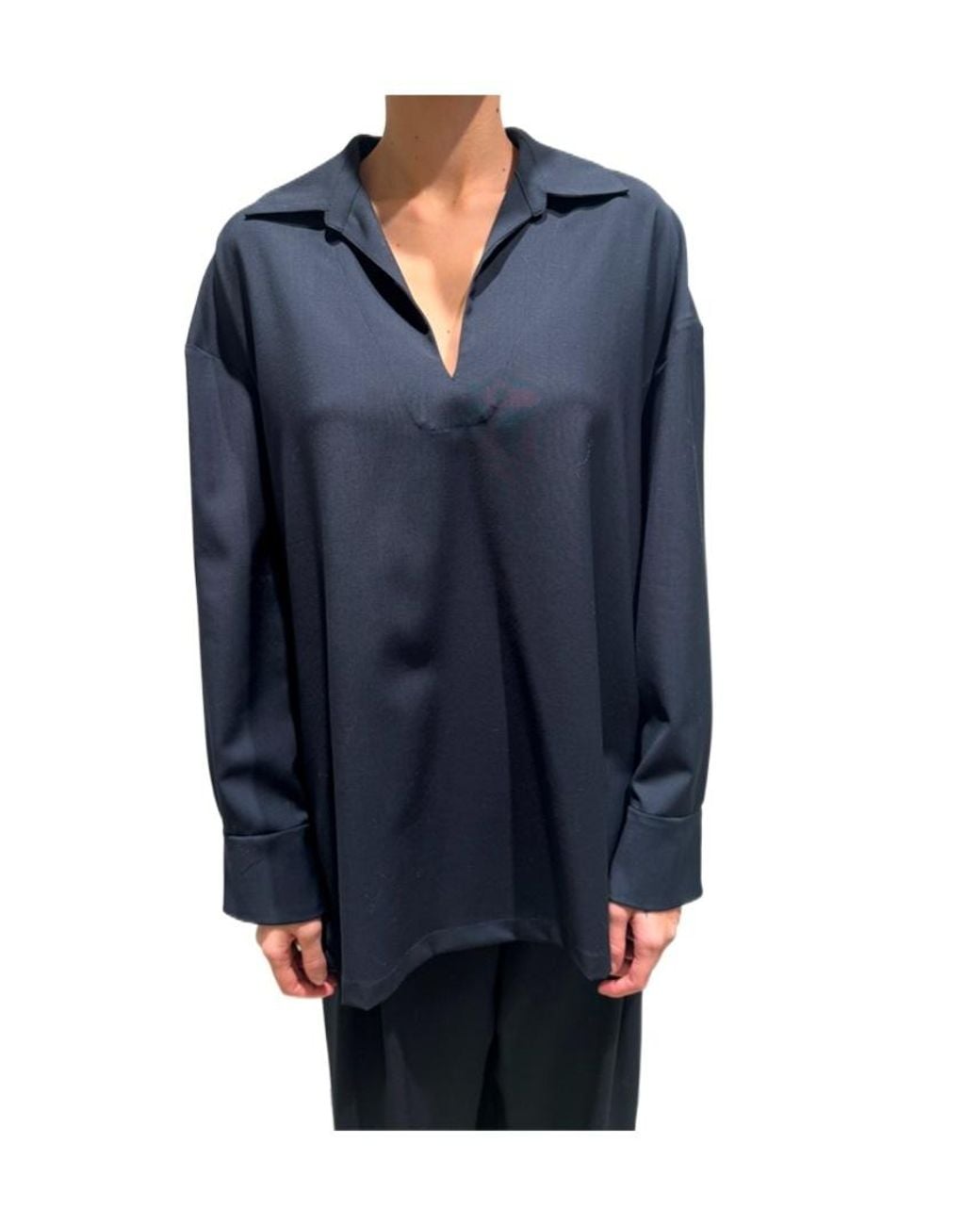 Max Mara Blue 'S Wide Fit Cloth Blouse