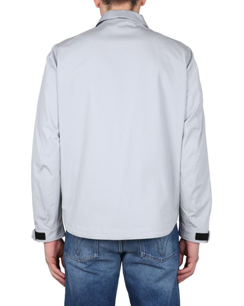 C P Company Blue Zip Front Logo Shirt for men