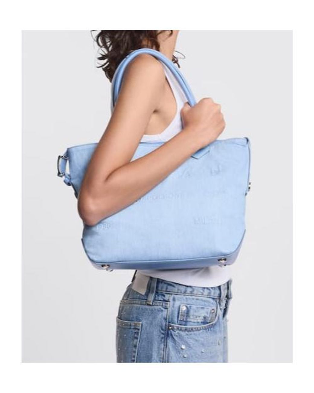 Hogan Blue Medium Script Shopping Bag