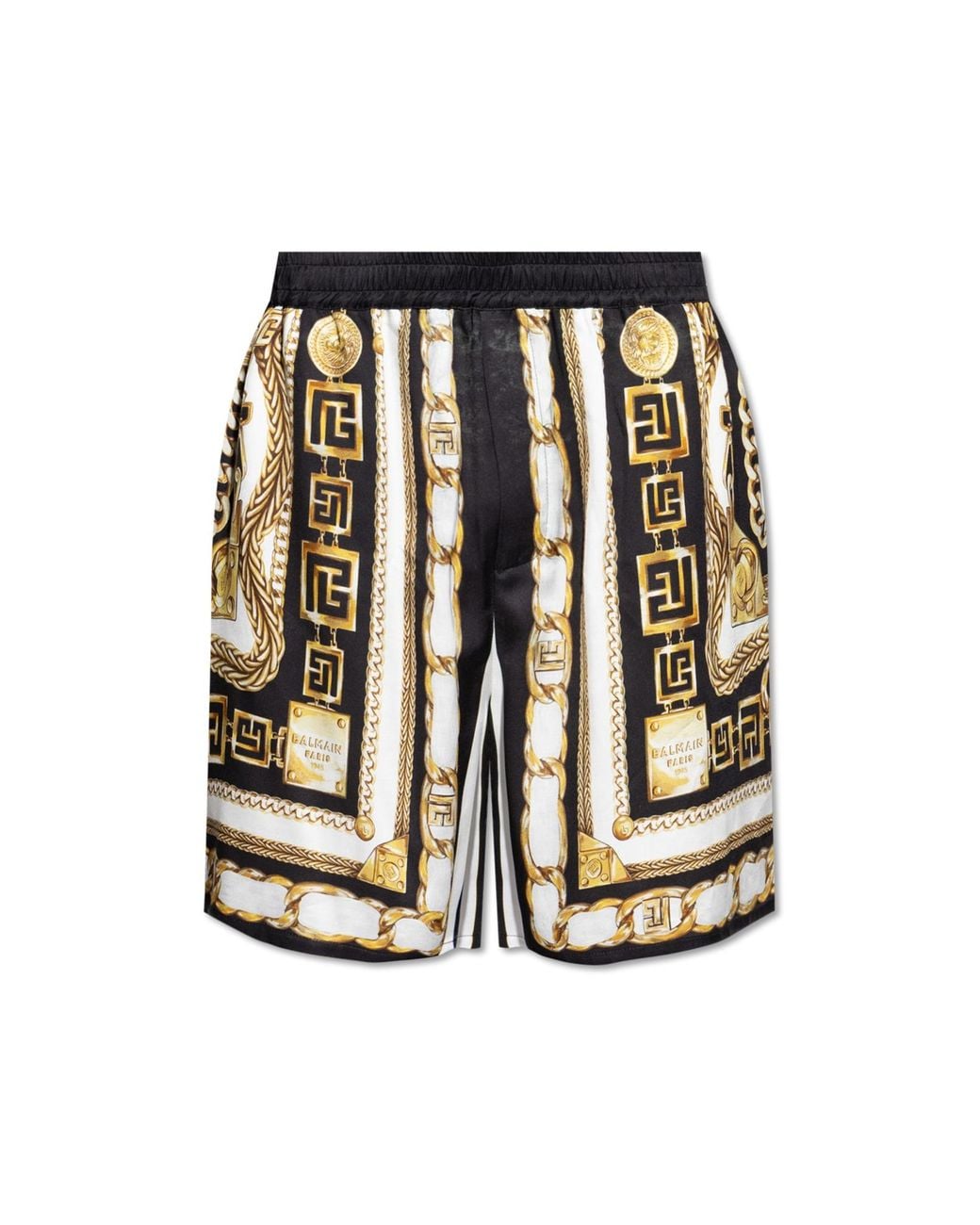 Balmain Black Printed Shorts for men