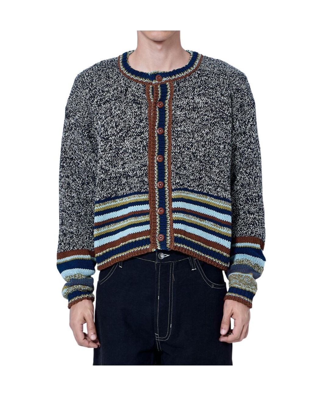 STORY mfg. Blue Long-Sleeve Knit Cardigan for men