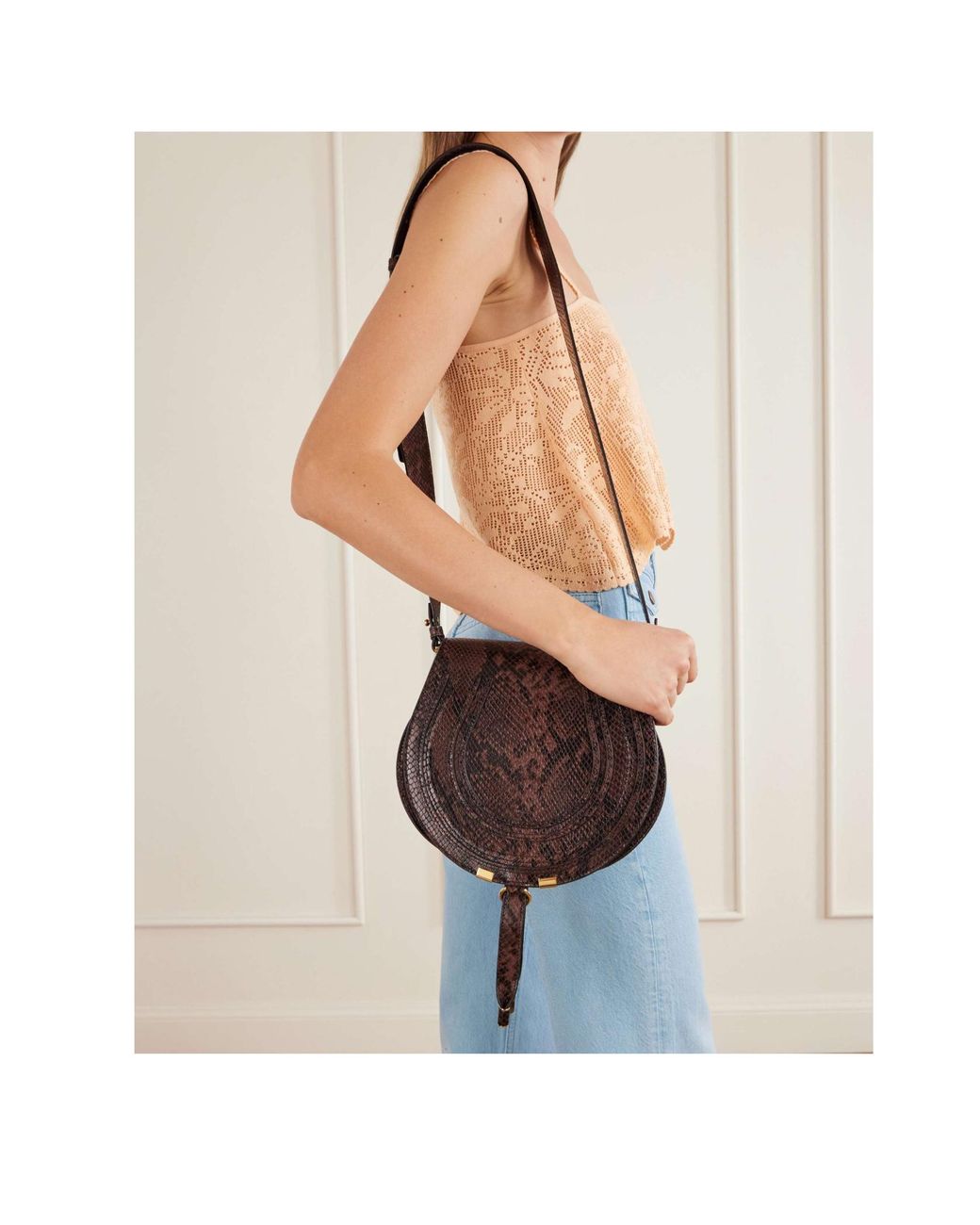 Chloé Brown Animal Print Shoulder Bag