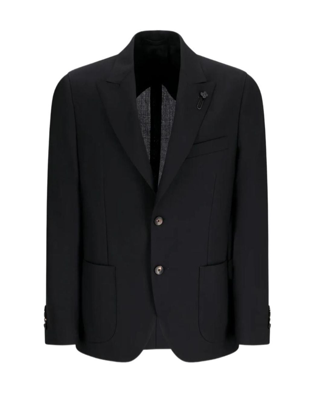 Lardini Black Patch-Pocket Blazer for men