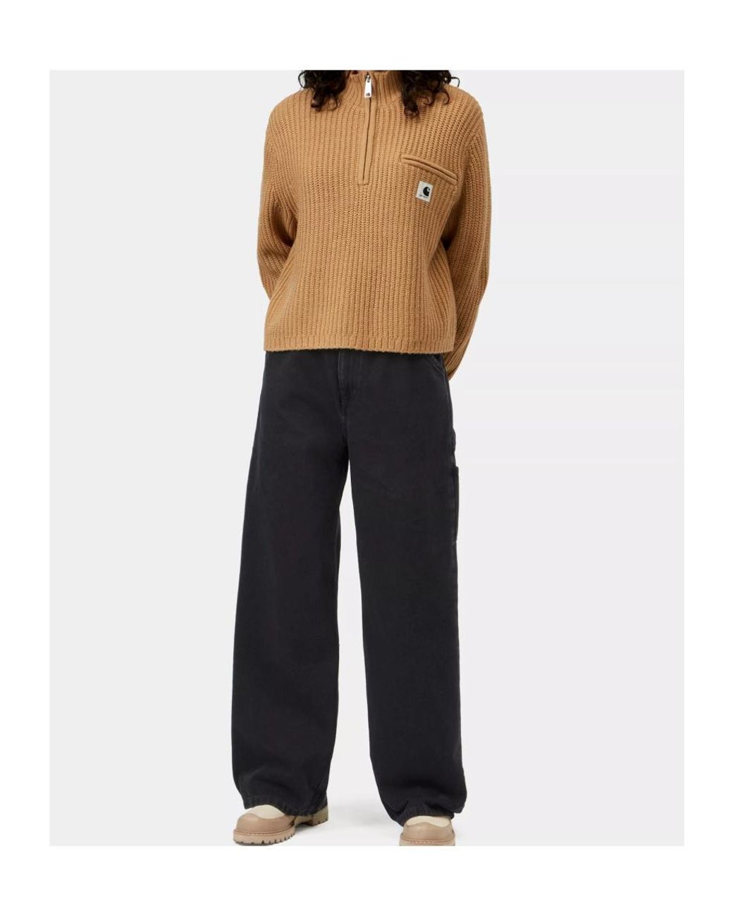 Carhartt Natural Half-Zip Ribbed Sweater