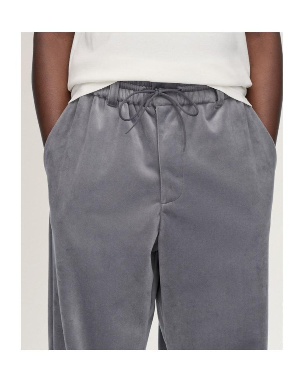 Y-3 Gray Velvet Corduroy Track Pants for men