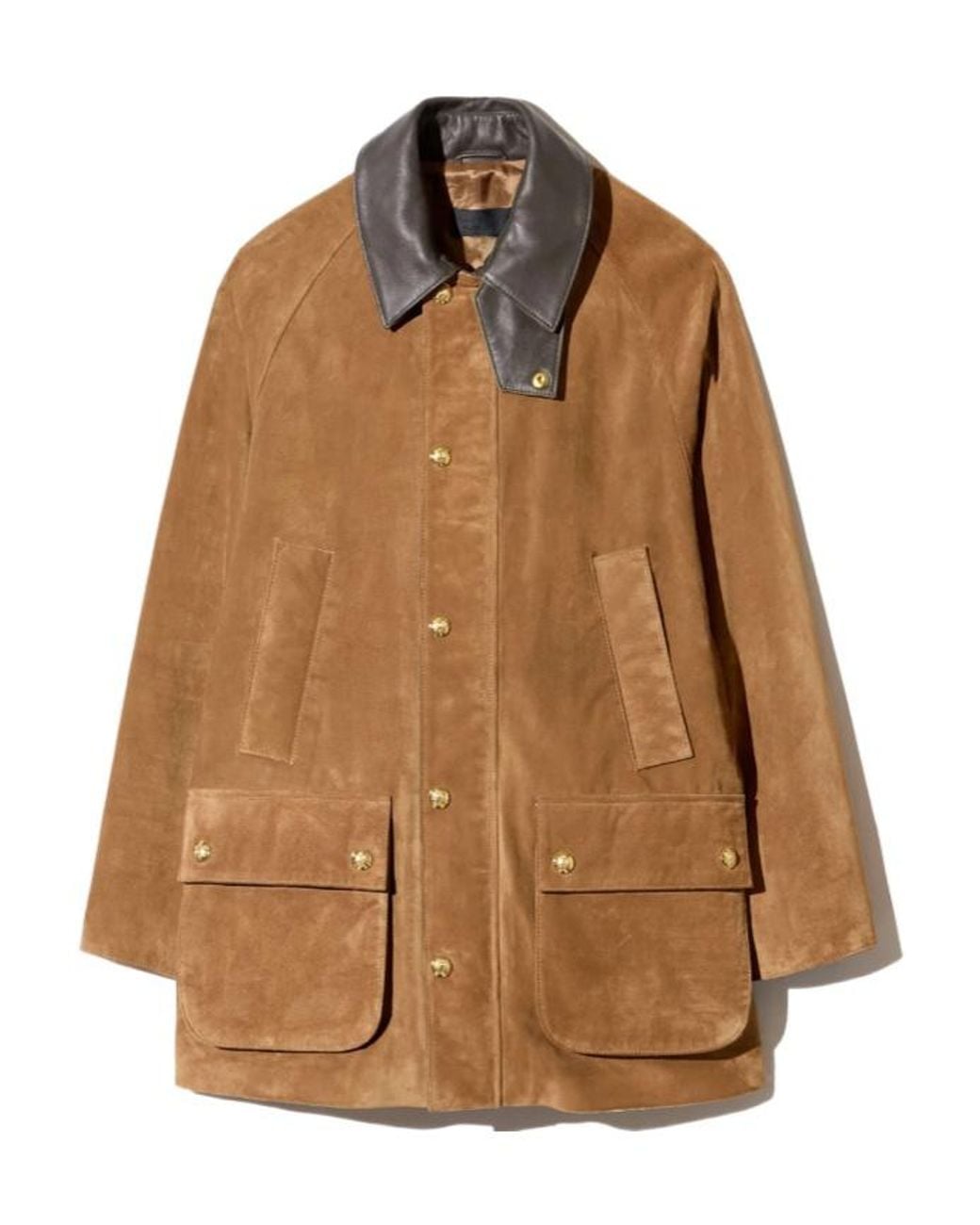 Nili Lotan Brown Snap-Button Long-Sleeve Coat