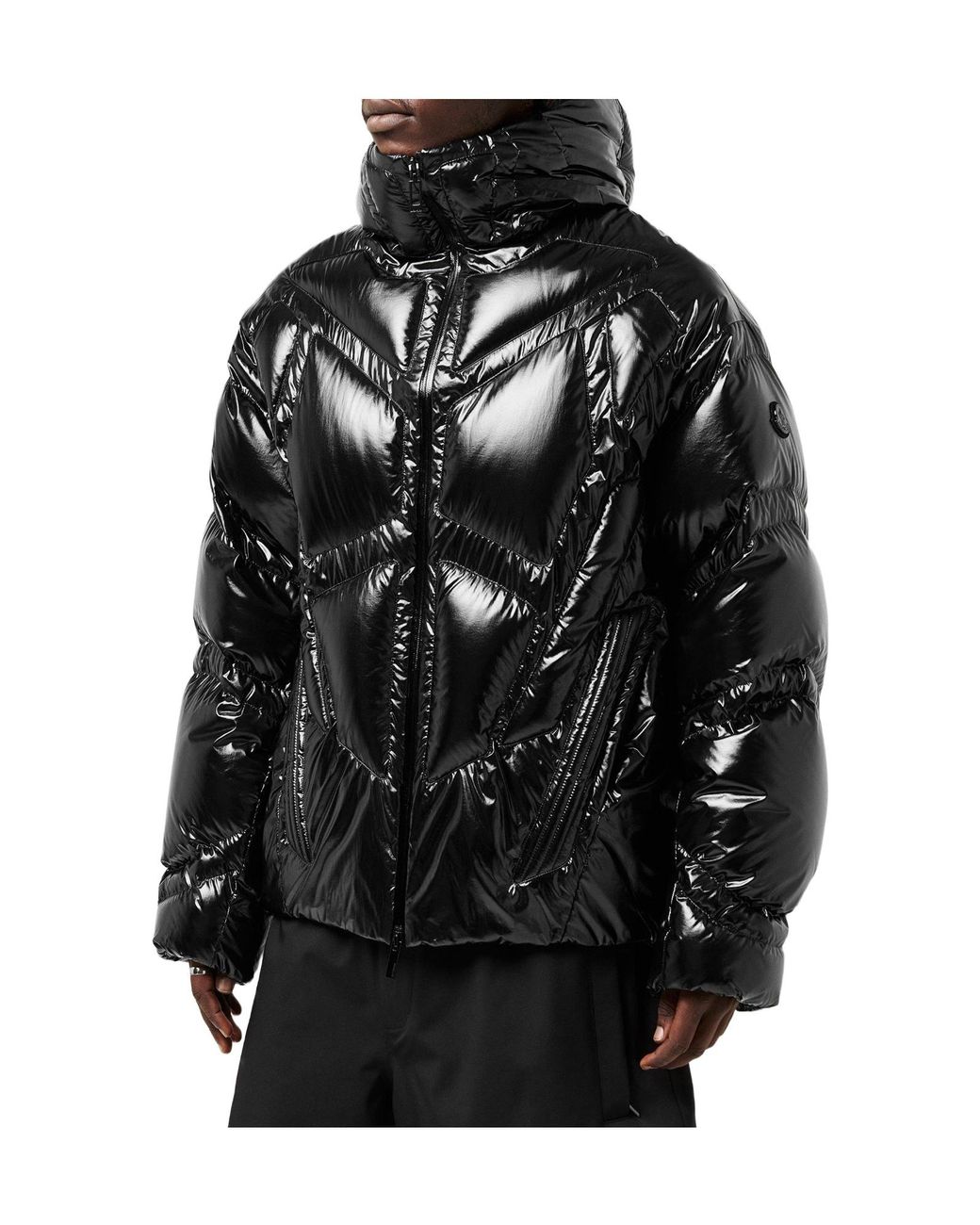 Moncler Black Bahianinha Hip Length Long Sleeve Short Puffer Jacket for men