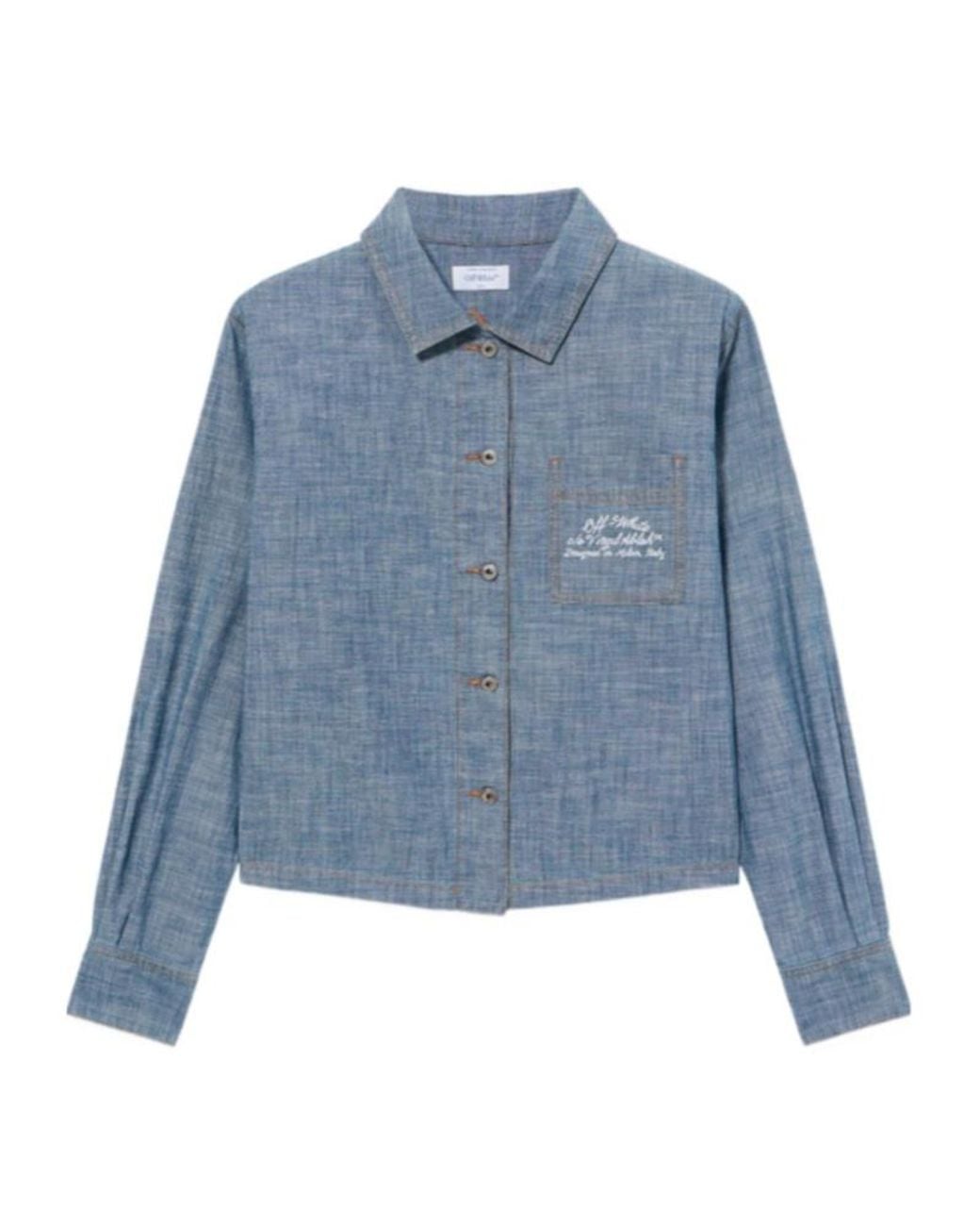 Off-White c/o Virgil Abloh Blue Chambray Denim Pyjama Shirt