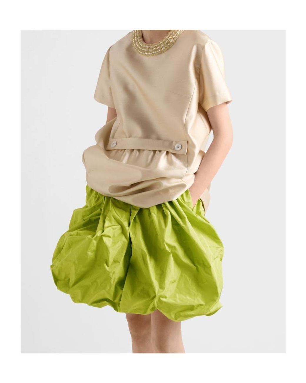 Prada Green Technical Taffeta Skirt