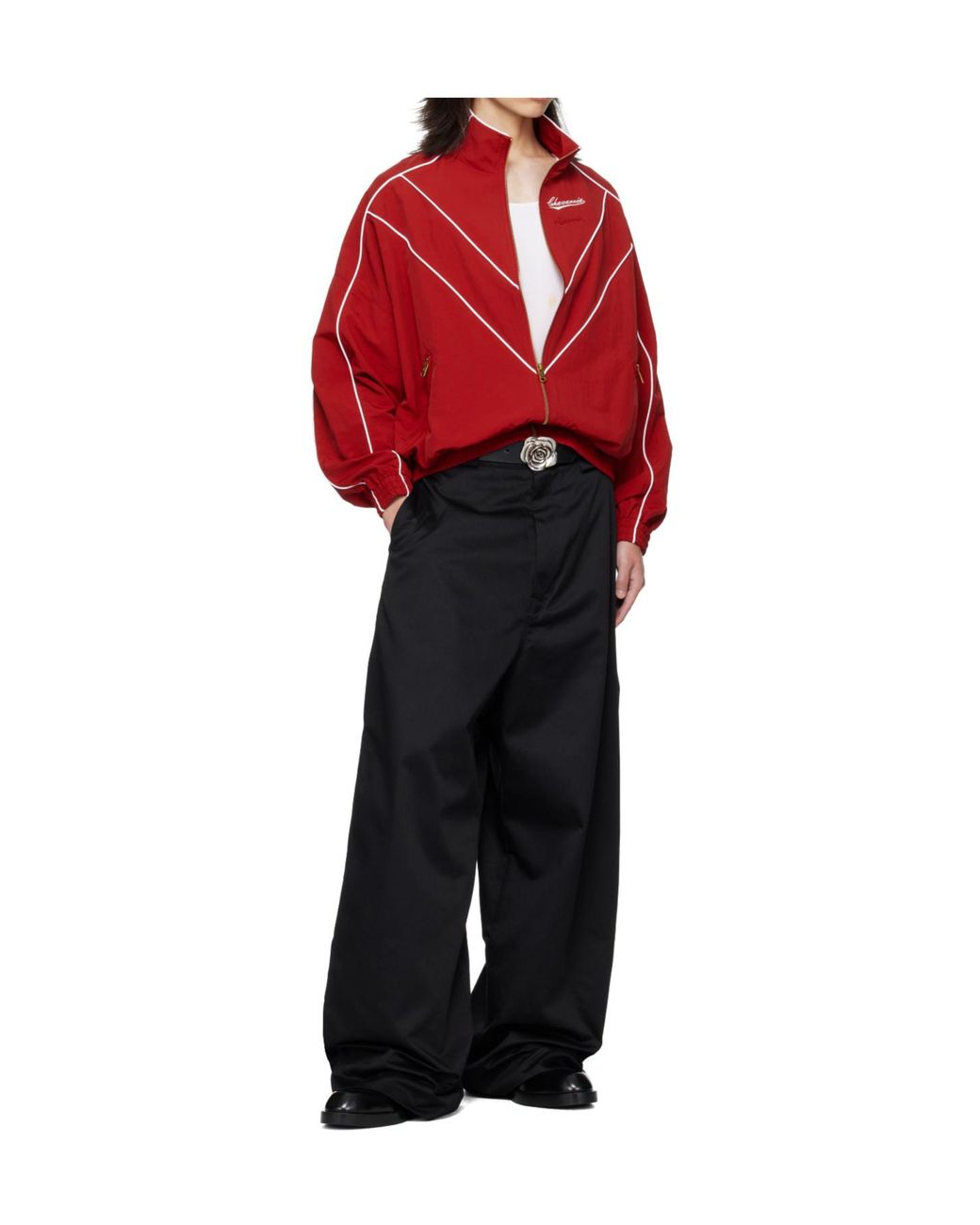 Willy Chavarria Black Wide-Leg Pants for men