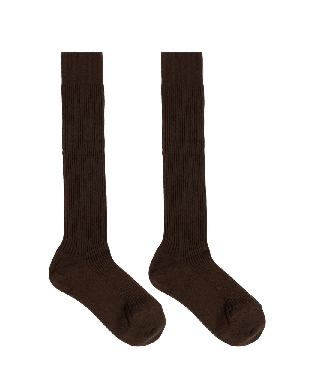 Max Mara Brown Ribbed Cashmere Socks