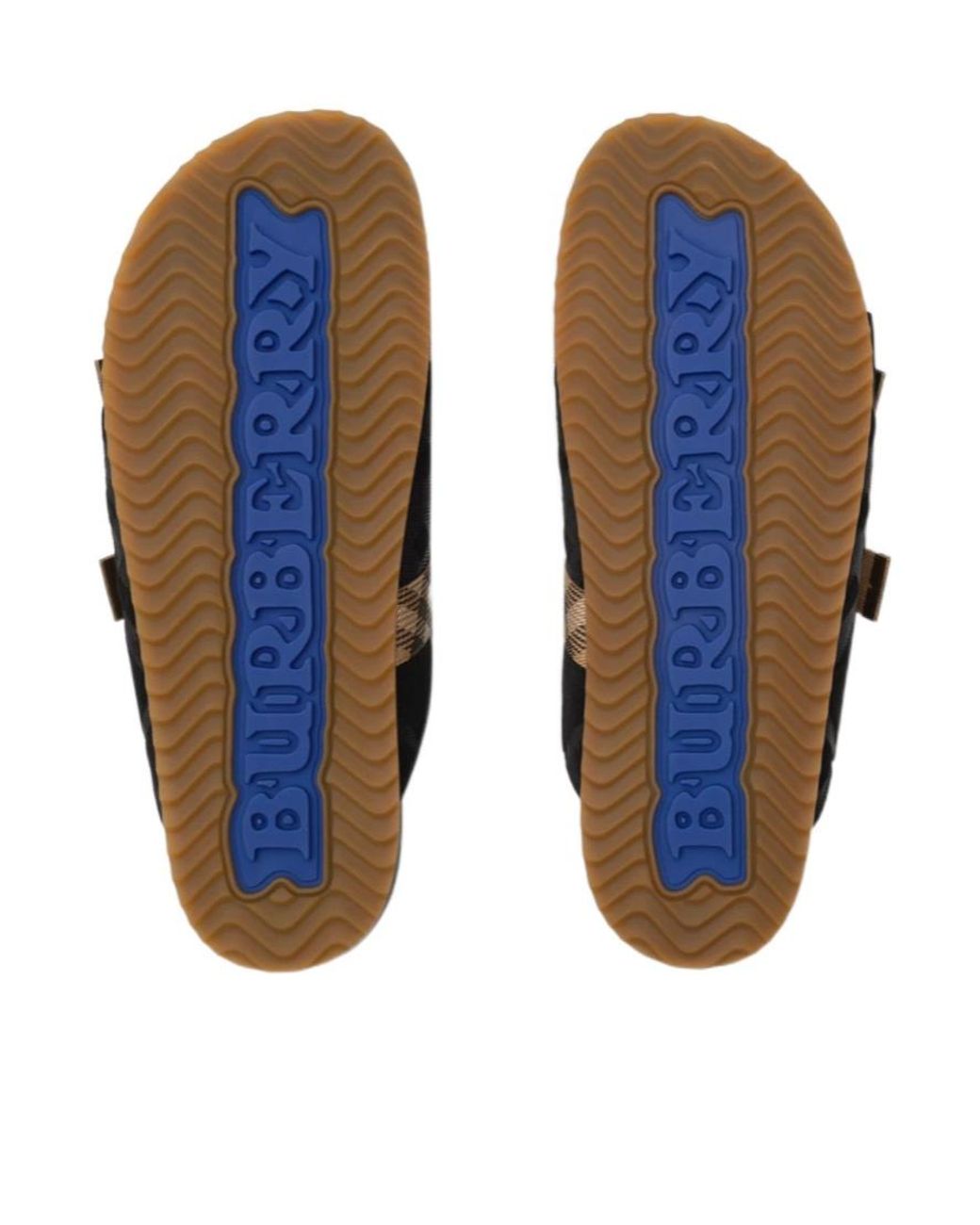 Burberry Black Urchin Check Buckle Flat Sandals for men