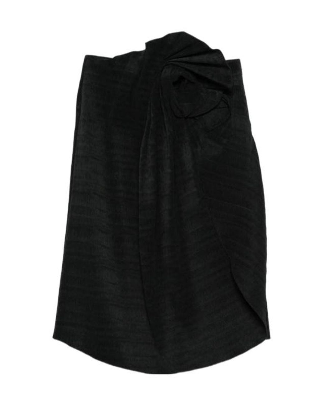 Magda Butrym Black Floral-Knot Plissé Skirt