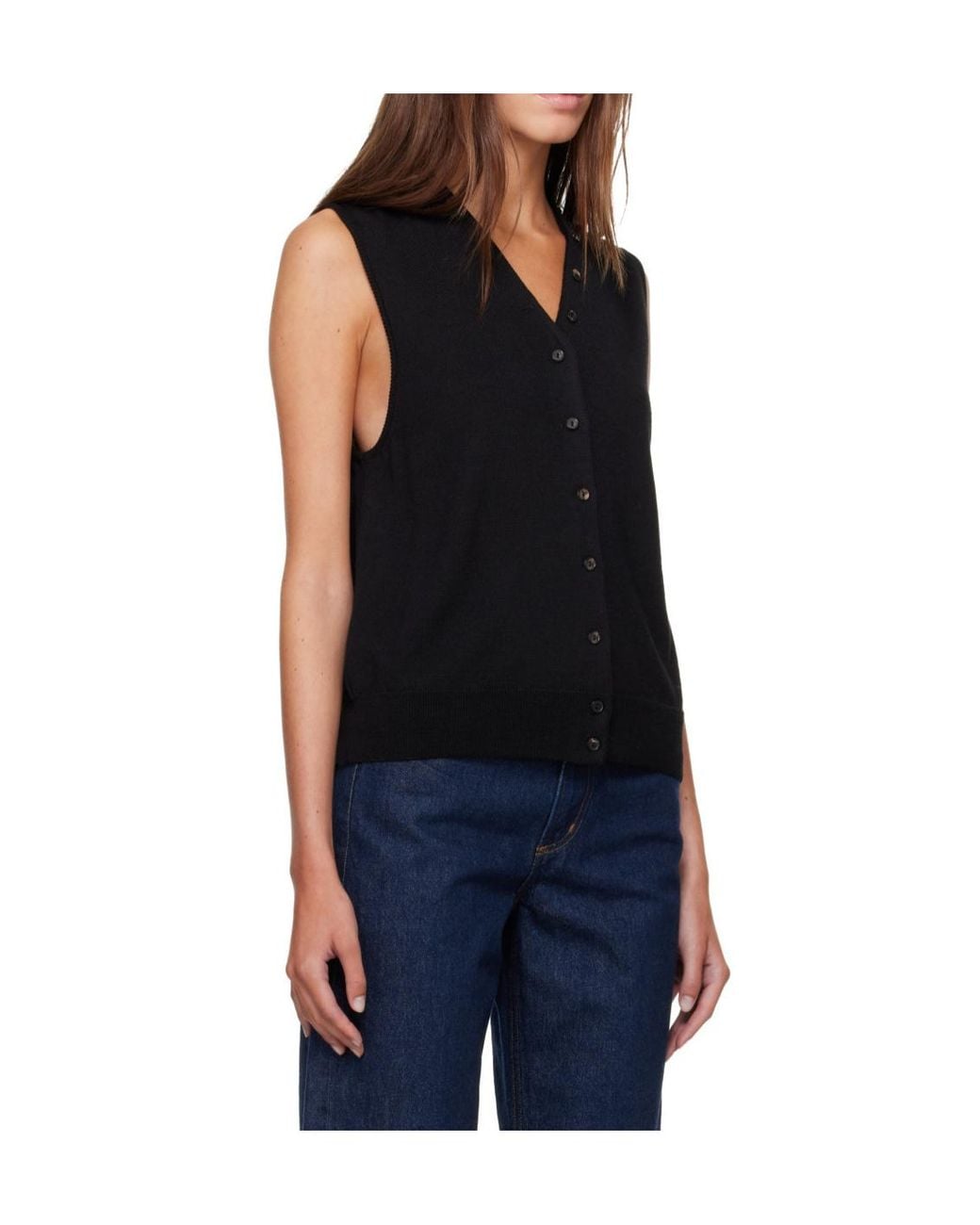 Cordera Black Button-Front Knit Cardigan