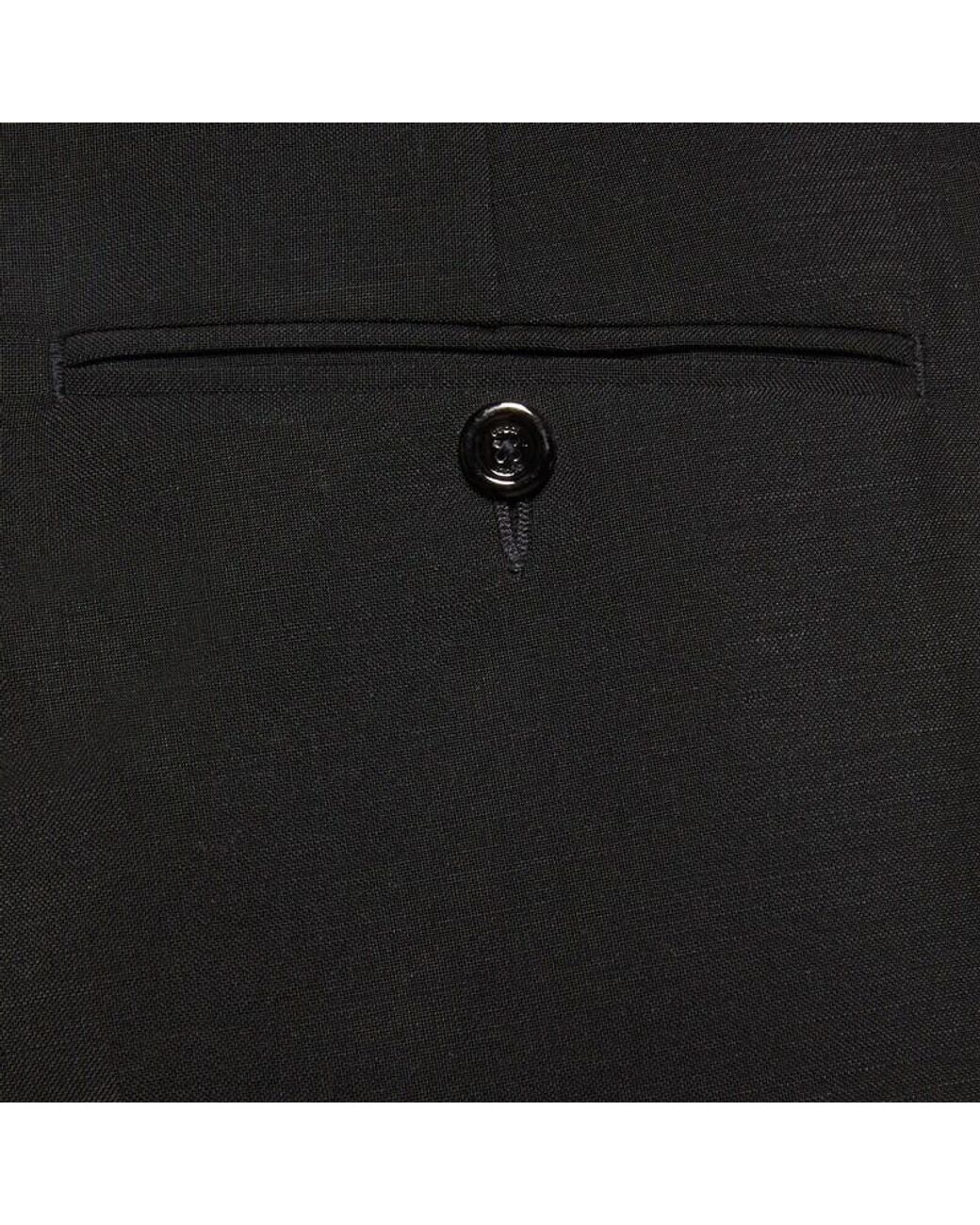 Gucci Black Logo-Patch Tailored Trousers for men