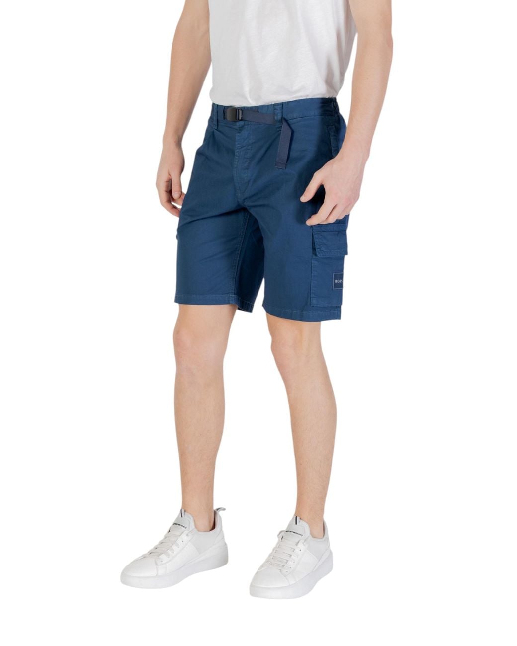 Boss Blue Shorts With Belt Loops for men