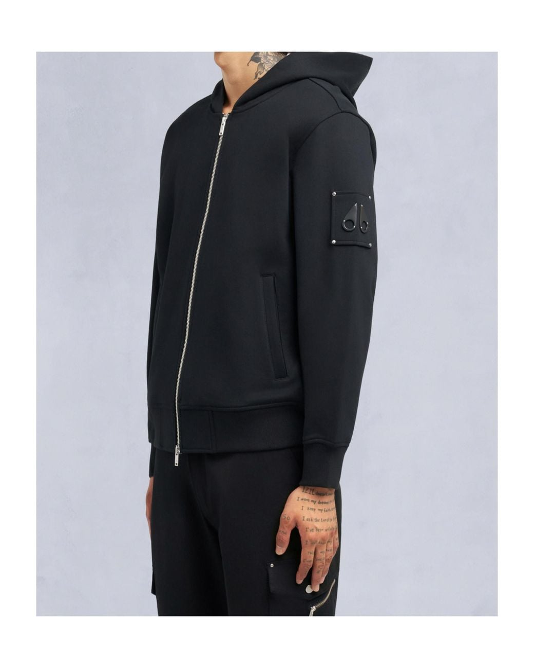 Moose Knuckles Black Hartsfield Zip-Up Hoodie for men