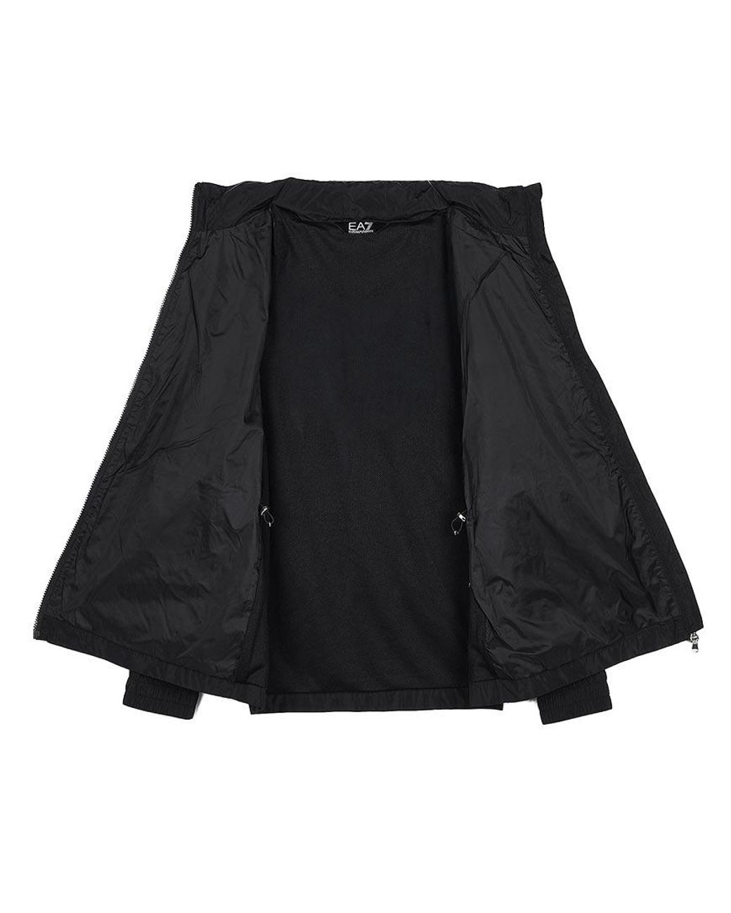 EA7 Black Long-Sleeve Zip-Up Jacket