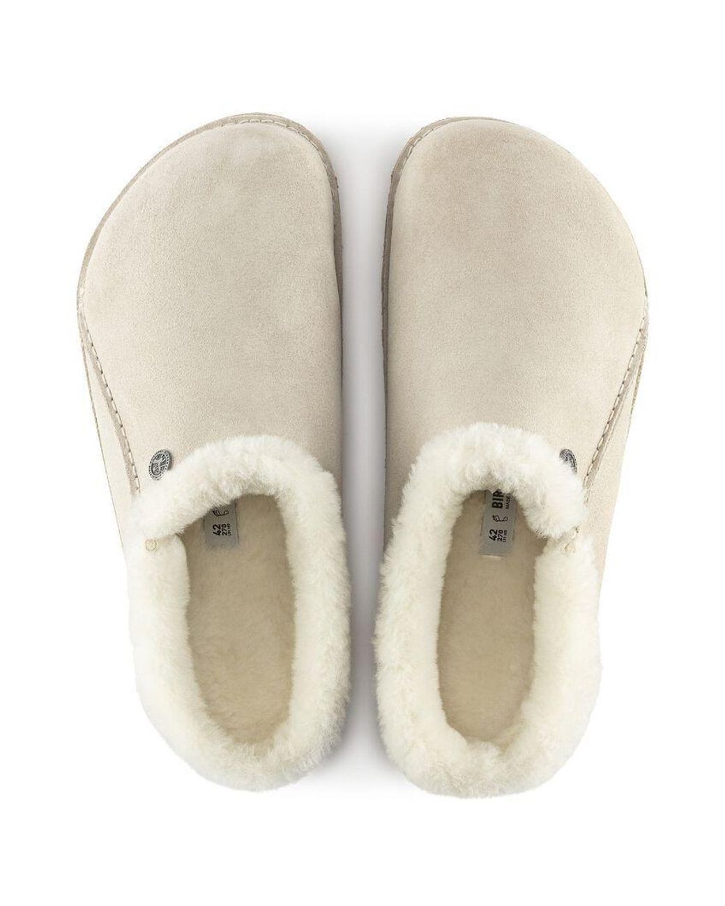 Birkenstock White Zermatt Premium Slippers