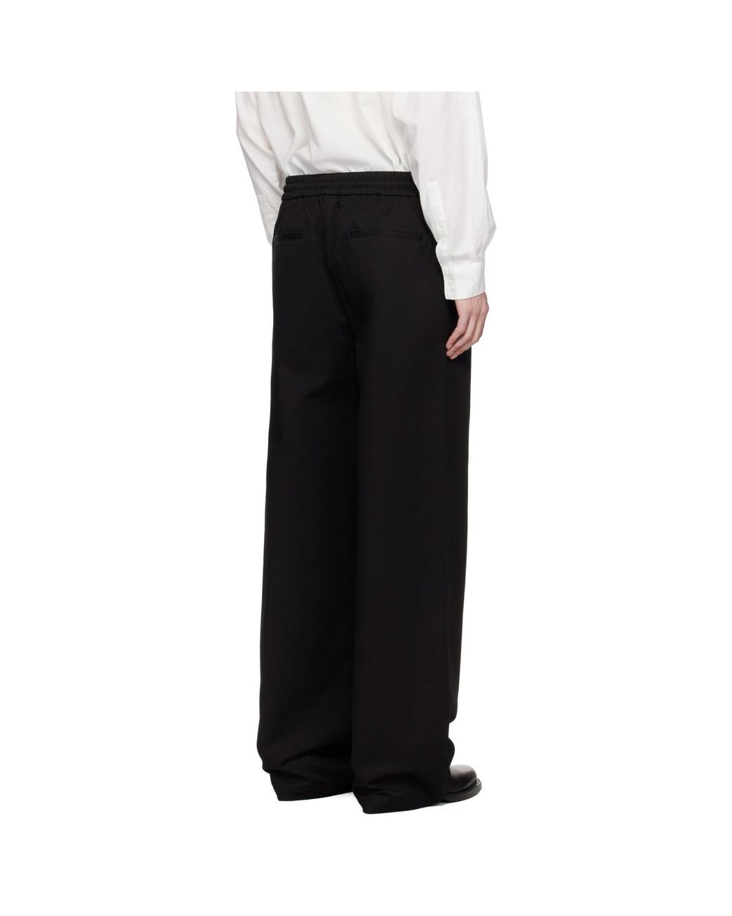 Amiri Black Logo Wide-Leg Pants for men