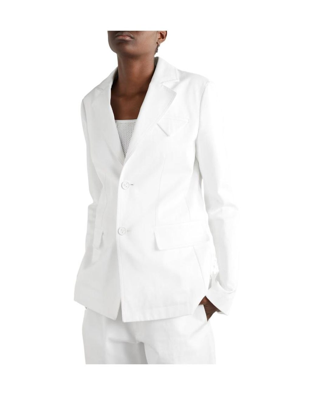 Bottega Veneta White Twill Jacket