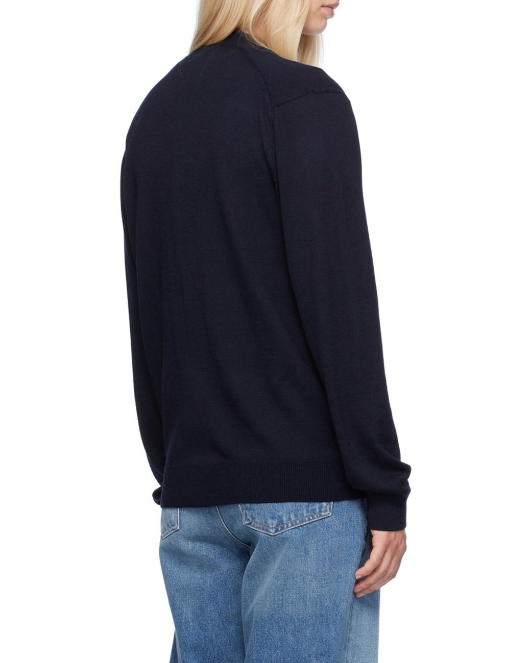 Maison Kitsuné Blue Maison Kitsuné Fox Head Patch Knit Cardigan for men