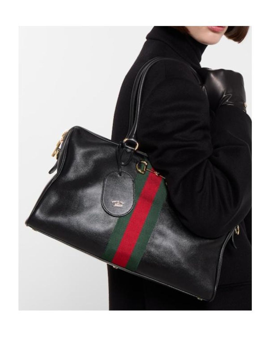 Gucci Black Borsetto Large Boston Bag