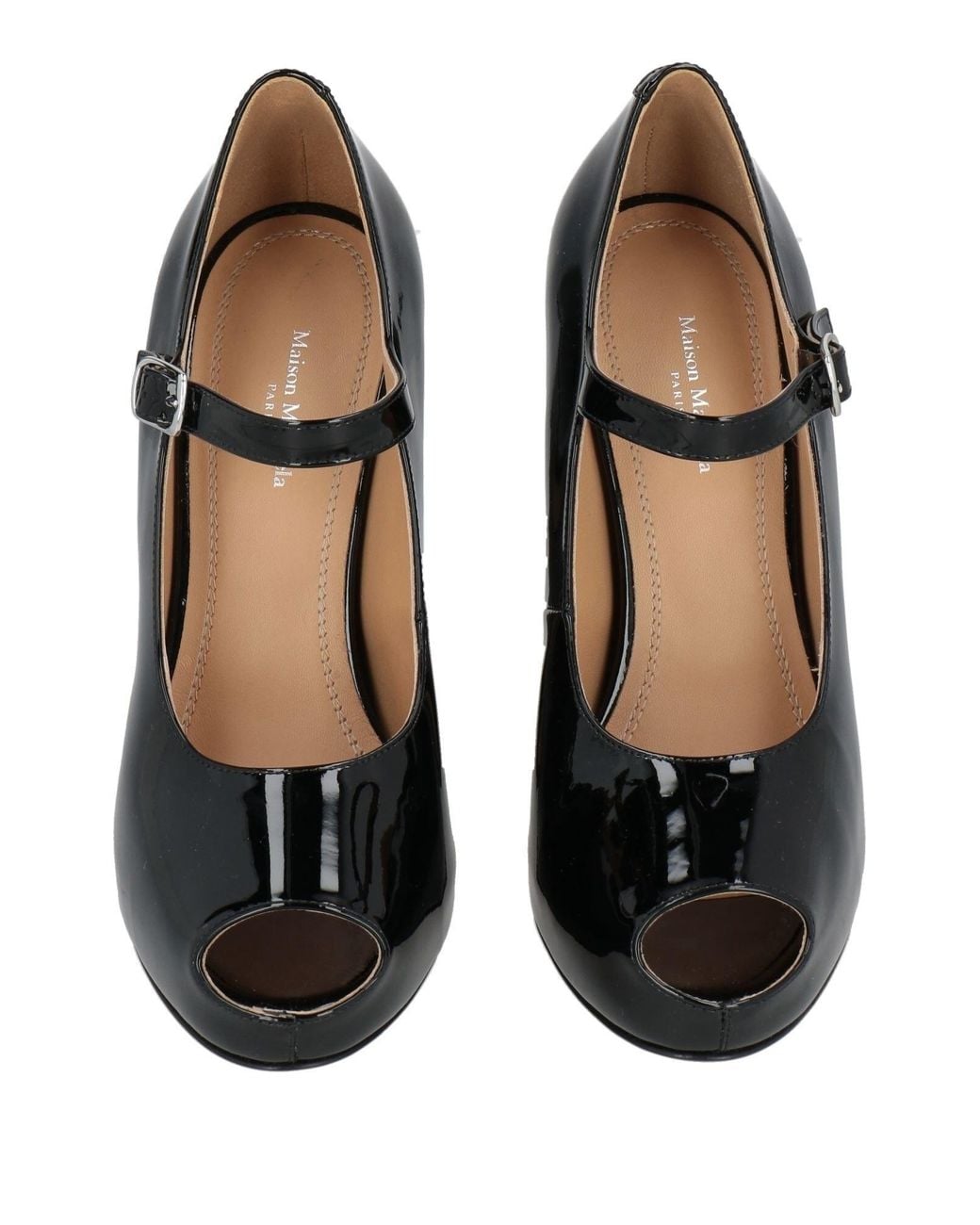 Maison Margiela Black Stylish And Comfortable Patent Leather Mary Jane High Heels