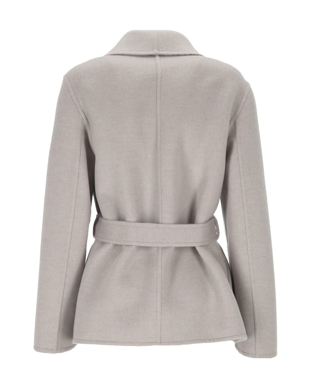 Dior Gray Belted Shawl-Collar Coat