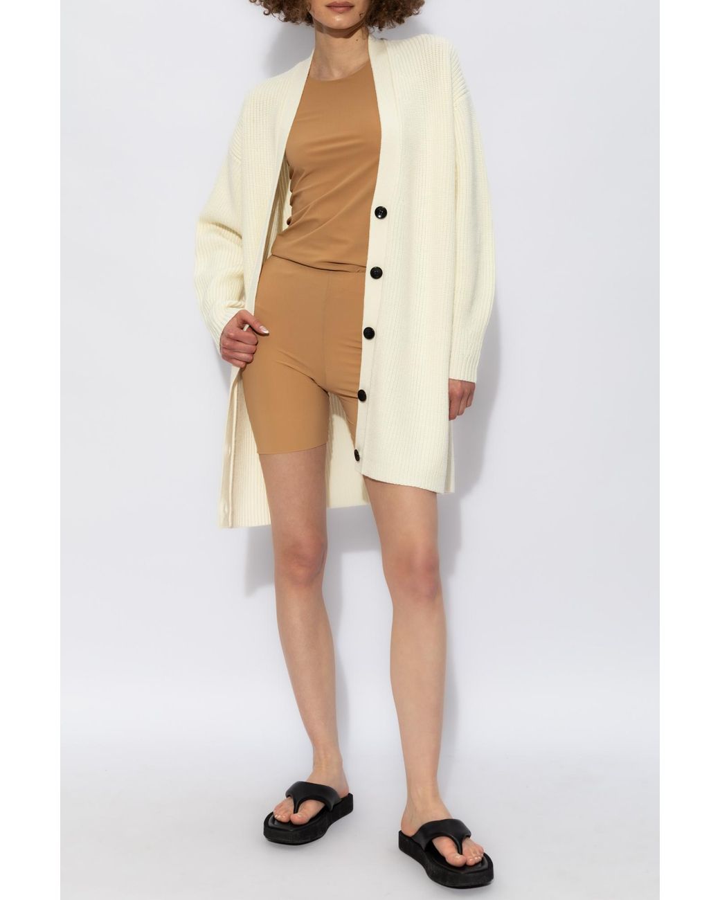 Jil Sander Natural High-Waisted Biker Shorts