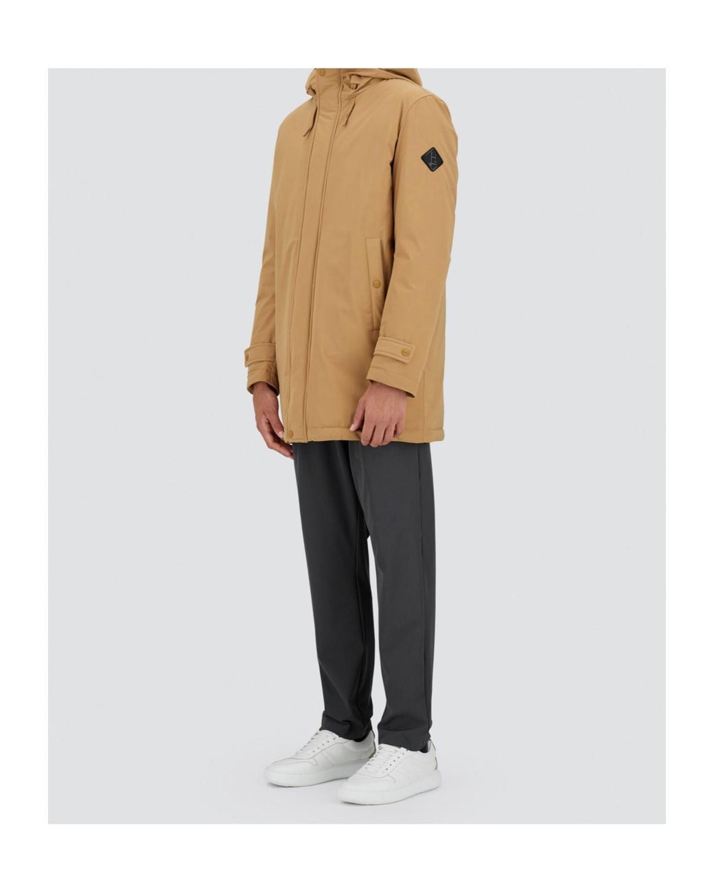 Herno Natural Hooded Zip-Up Down Jacket for men