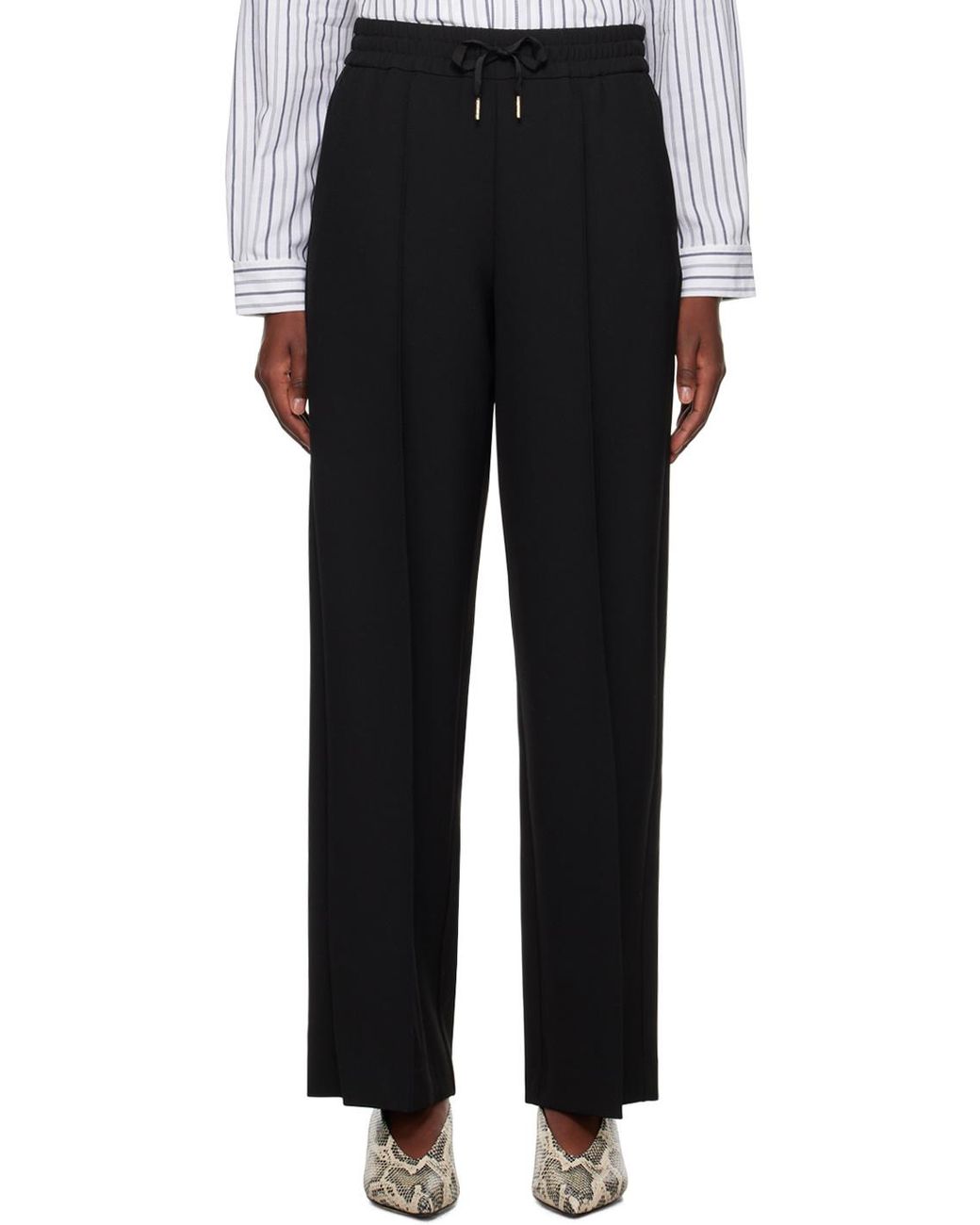A.P.C. Black Wide-Leg Trousers