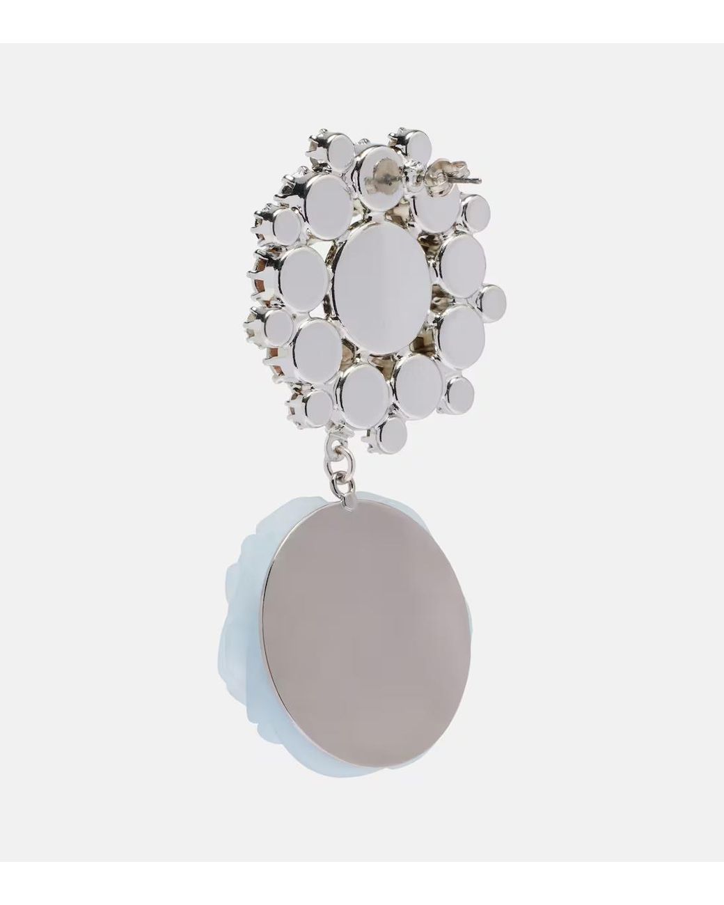 Magda Butrym White Floral Appliqué Dangling Earrings